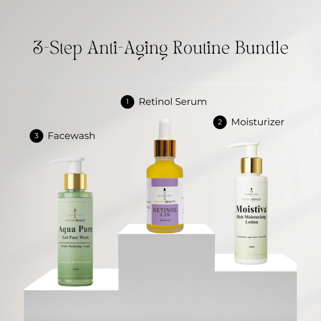 3 - Step Anti - Aging Routine Bundle - Highfy Beauty